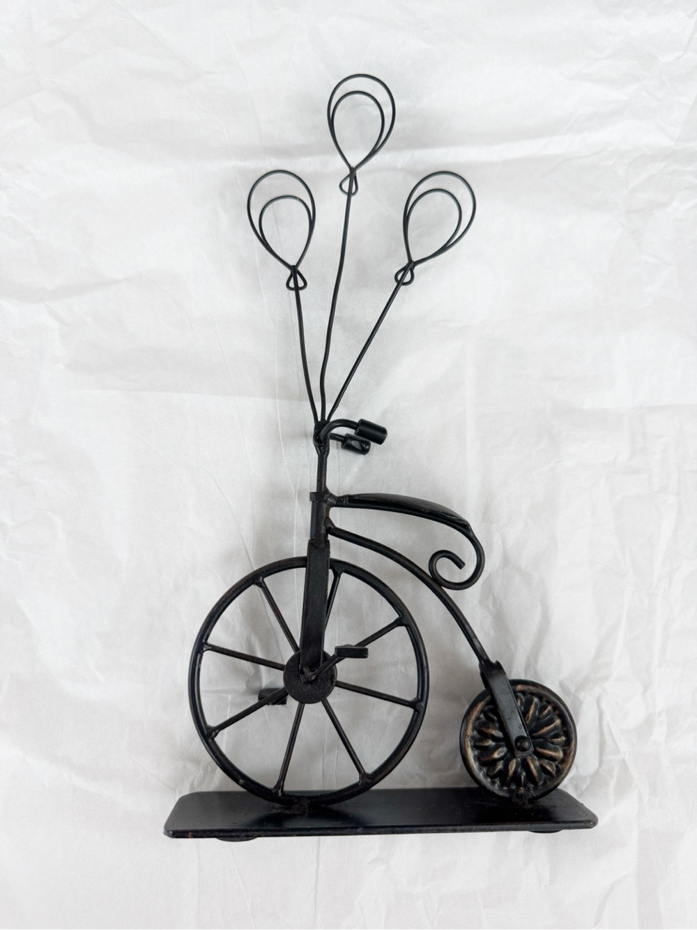 Pier1 Imports Small Vintage Bicycle Picture Holder Dark Rustic Brown